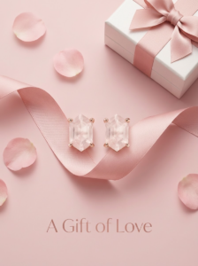 925 silver plated 18k gold sugar cube natural crystal earrings