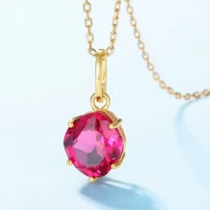 rough stone shape natural garnet necklace