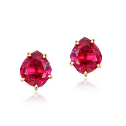 rough stone shape natural garnet earrings