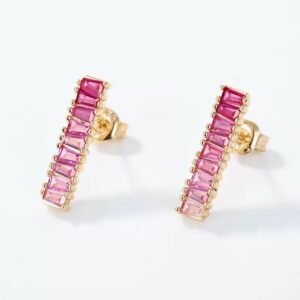 gradient red corundum earrings