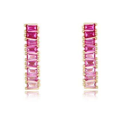 gradient red corundum earrings