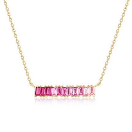 gradient red corundum necklace