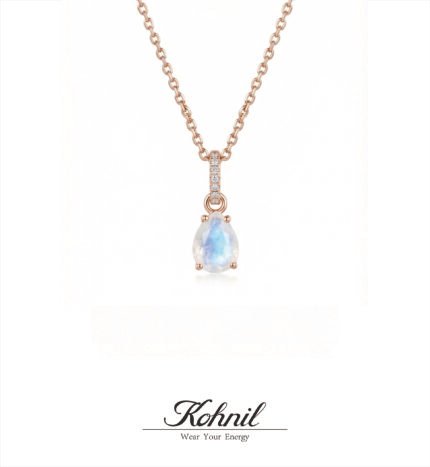 natural blue moonlight water drop necklace