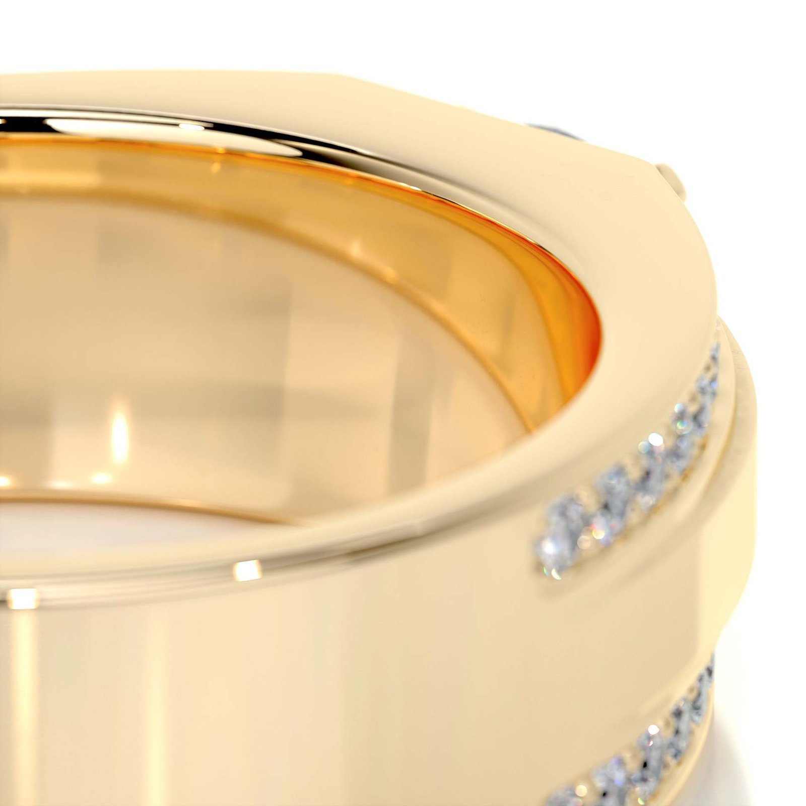 KOHNIL The Sovereign Dual-Row Pavé Moissanite Wide Statement Ring in 18K Gold Plated 925 Silver - 图片 3