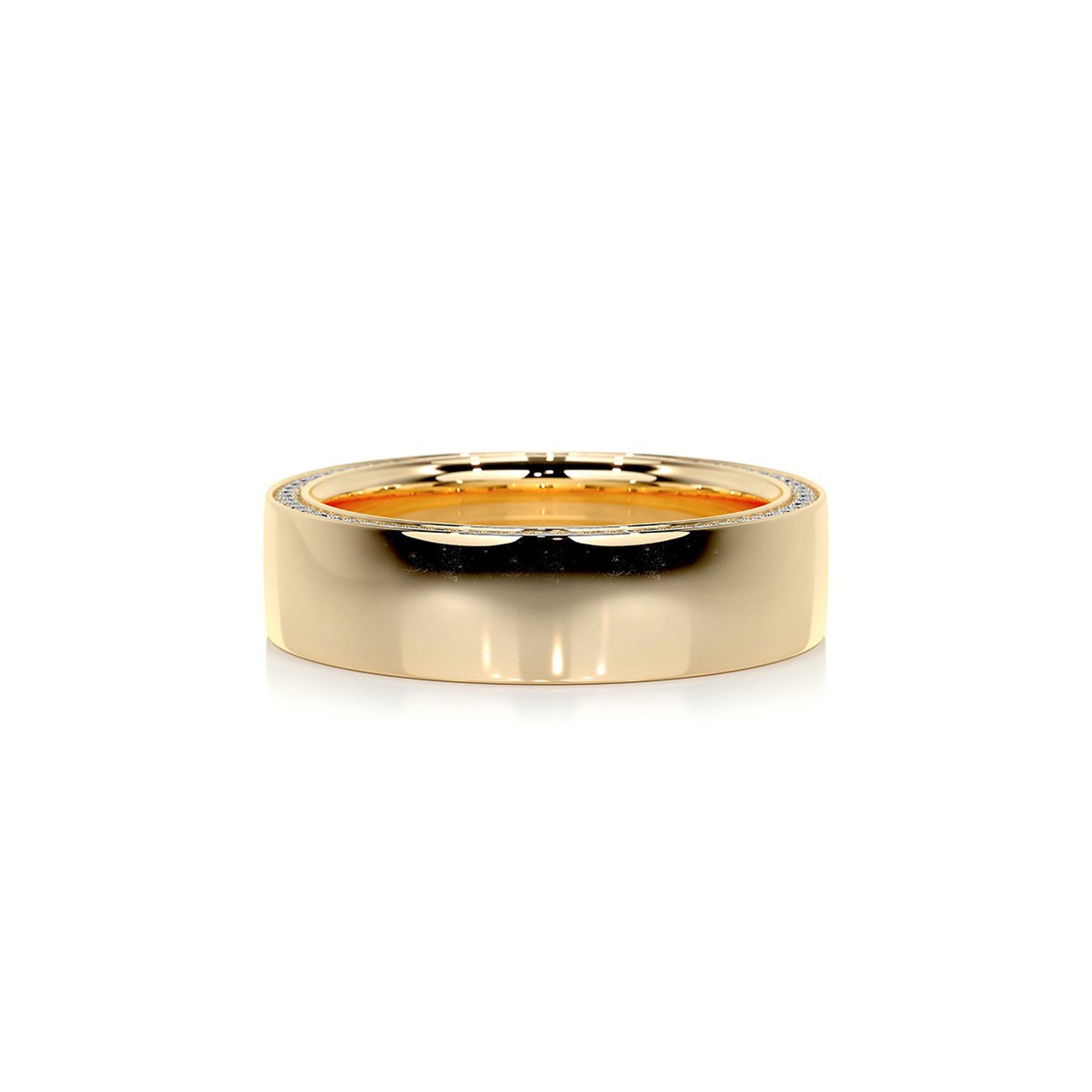 KOHNIL The Secret Edge Side-Pavé Moissanite Wide Band in 18K Gold Plated 925 Silver