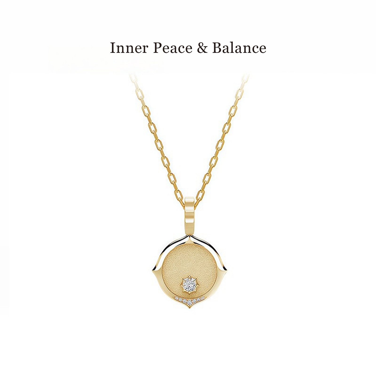 KOHNIL The Hestia Amulet Round Brilliant Moissanite Necklace in 18K Gold Plated 925 Silver