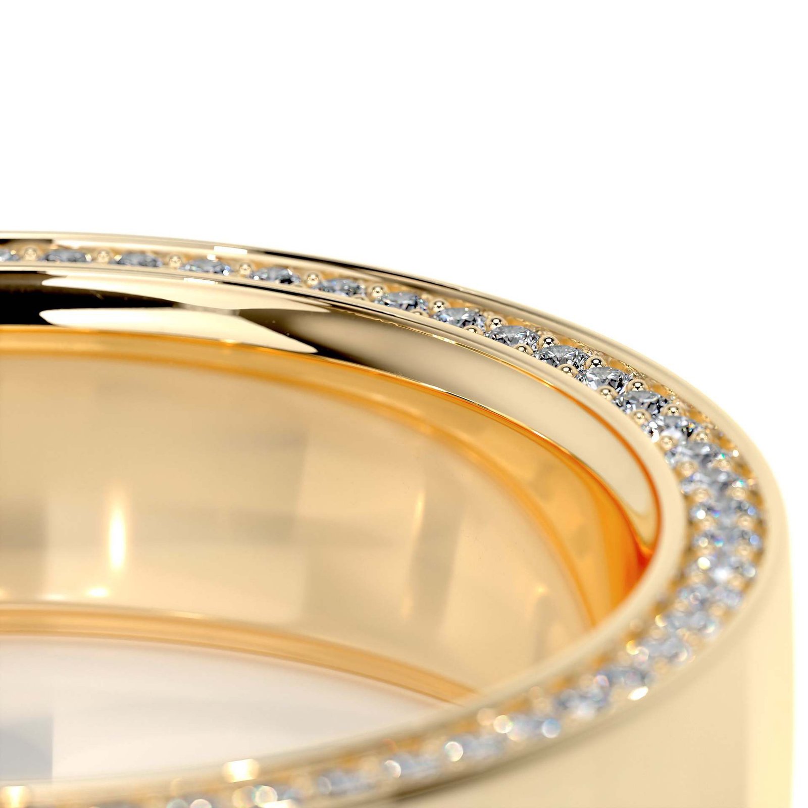 KOHNIL The Secret Edge Side-Pavé Moissanite Wide Band in 18K Gold Plated 925 Silver - 图片 3