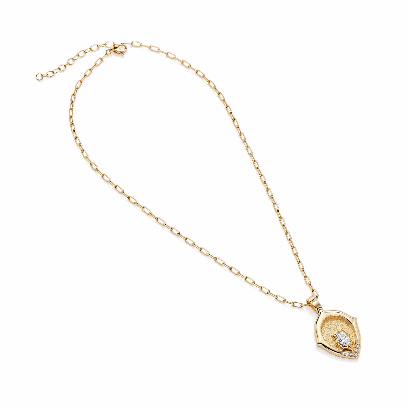 KOHNIL The Aphrodite Amulet Pear Cut Moissanite Necklace in 18K Gold Plated 925 Silver - 图片 3