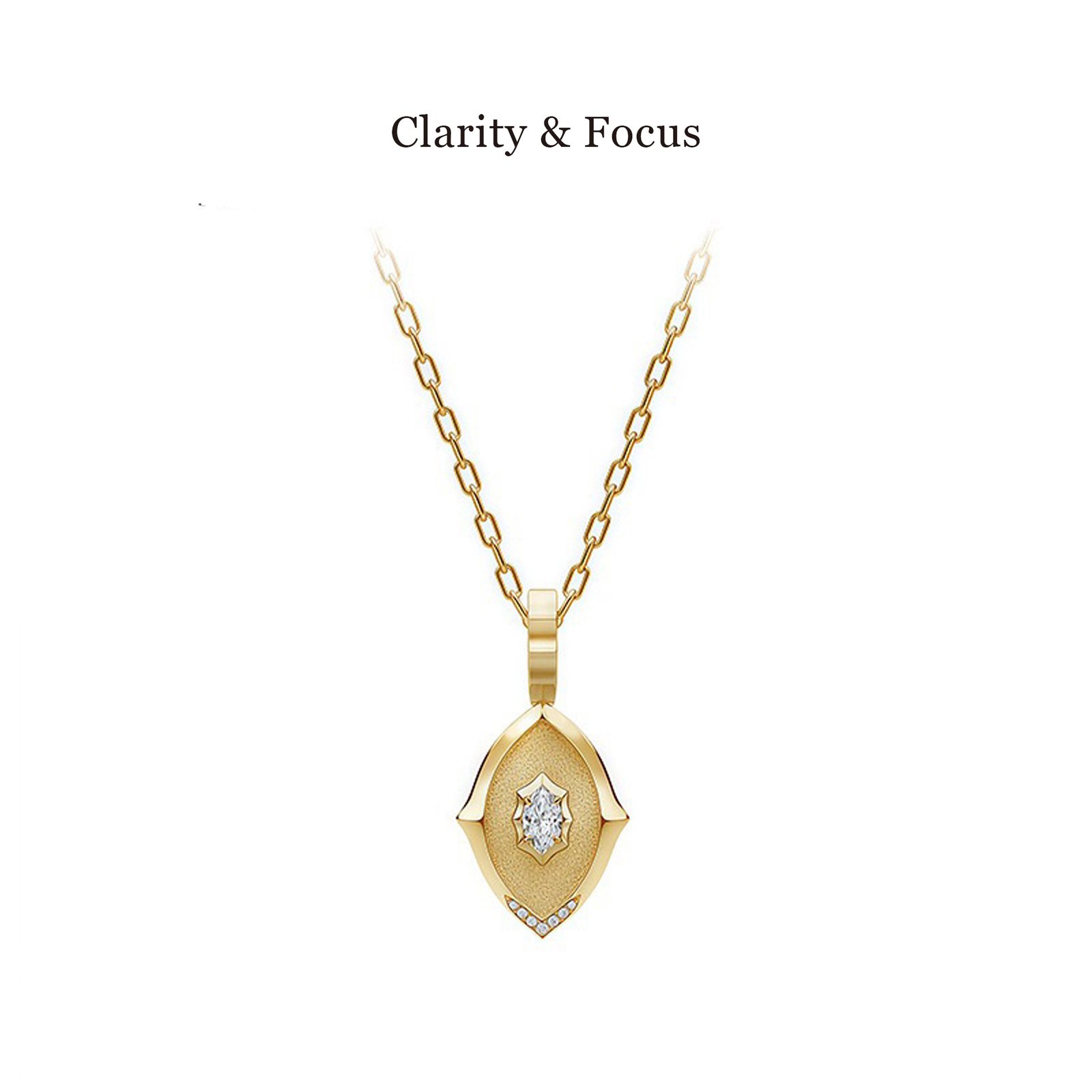 KOHNIL The Artemis Amulet Marquise Cut Moissanite Necklace in 18K Gold Plated 925 Silver
